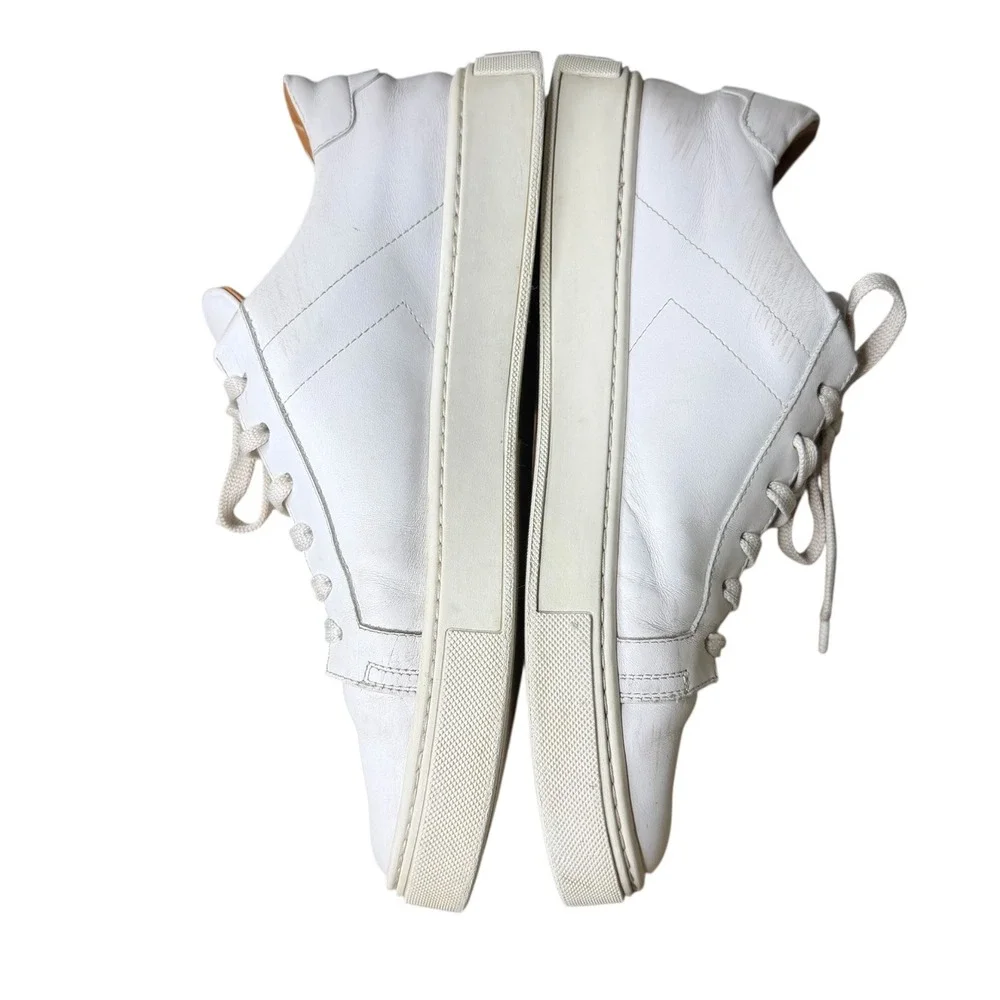 Armando Cabral Smart Minimalist Quiet Luxury Leather Sneakers‎ White 9.5